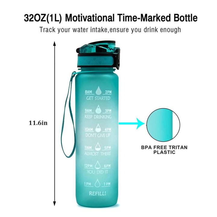 1l-tritan-material-water-bottle-with-bounce-cover-time-scale-reminder-frosted-leakproof-cup-for-outdoor-sports-fitness