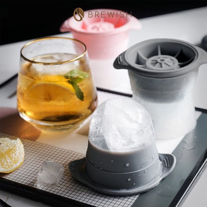 Large Ice Cube for Whiskey Cocktails and Soft Drinks,Slow Melting,Long  Lasting Chilled - grey 