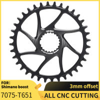 ผ่านเควส3มิลลิเมตรชดเชยจักรยาน Chainring ที่มีสีสันกว้างแคบโซ่ Weel สำหรับ Shimano ติดตั้งโดยตรงหมุน XT M7100 M8100 M9100