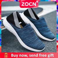 Zocn แฟลตรองเท้าที่เดินสำหรับผู้ชายและผู้หญิงสุภาพสตรีระบายอากาศรองเท้าลำลองแฟชั่นรองเท้าผ้าใบใบบนรองเท้าไม่มีส้นขนาดใหญ่ 35-47