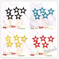 【Ready Stock】 ✹ E05 5pcs Hollowed out Star Cupcake Topper Baking Cake Flag