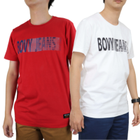 ฺBOVYJNS TSHIRT- เสื้อยึดคอตตอลทวิลกราฟฟิคคอลUNISEX BC8123