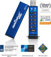 iStorage datAshur PRO 256-bit 8GB USB 3.0 secure encrypted flash drive IS-FL-DA3-256-8 8GB datAshur PRO