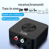 Bluetooth 5.0 Audio Transmitter Receiver Low Latency Wireless Dongle Adapter 3.5mm FM Stereo Aux Jack for PC Car Music Speaker