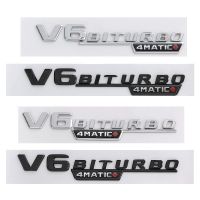 V6ใหม่1คู่โลโก้ BITURBO AMG 4 Matic Plus สำหรับ Mercedes Benz 4 Matic + ตัวนูนติดฝากระโปรงท้ายสติกเกอร์แผ่นบังโคลนรถป้ายติดซองจดหมายแบน