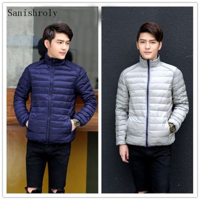 ZZOOI Sanishroly 2020 Mens Down Coat Autumn Winter Ultra Light Duck Down Parka Jacket Male Thin Short Outwear Tops Plus Size 4XL 946