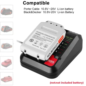 20 Volt LithiumIon Battery Charger LCS1620 for Black & Decker for Porter  Cable for STANLEYBattery 14.4V 18V 20 Volt Batteries LBXR20 LBXR20-OPE LB20