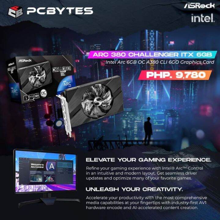 INTEL ARC 380 CHALLENGER ITX 6gb GRAPHICS CARD | Lazada PH