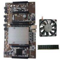 X79 H61 BTC Mining Motherboard LGA 2011 60mm Pitch with RECC 4G DDR3 RAM+Cooling Fan for BTC Miner Graphics Card