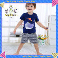 【จัดส่งที่รวดเร็ว✨】2 Pcs Baby Kids Clothes Set Cartoon T-shirt + Shorts Casual Set
