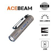 Đèn pin ACEBEAM RIDER RX TITANIUM độ sáng 650 lumen chiếu xa 96m bóng LED