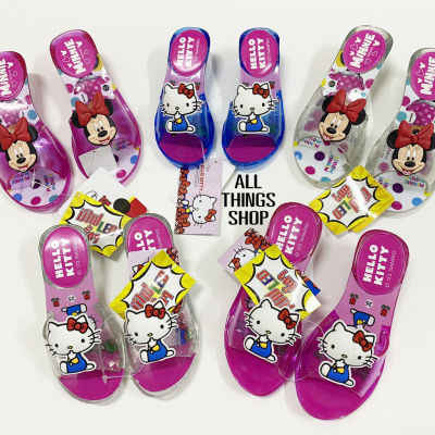 รองเท้าแก้วเด็กผู้หญิง มินนี่เมาส์ คิตตี้ Minnie Mouse &amp; KITTY มีไฟ ลิขสิทธิ์แท้ ถูกต้อง 100%