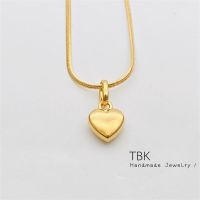 【 Dd】สร้อยคอหัวใจสีทองสแตนเลส24K กรุงเทพฯสำหรับ1309n ผู้หญิง