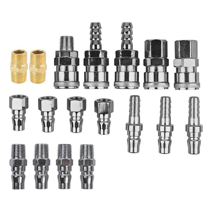 18pcs Pneumatic Fitting BSP Air Line Hose Compressor Fitting Connector
