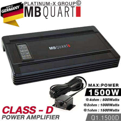 MB QUART Q1.1500D POWER AMPLIFIER CLASS-D MAX1500W / เพาเวอร์ แอมป์ พาวเวอร์ แอม  แบรนด์เยอรมันแท้ เครื่องเสียงรถ เครื่องเสียงรถยนต์