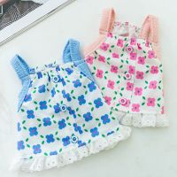 Dog Pet Clothing Flower Suspender Dress for Dogs Clothes Cat Small Cute Thin Spring Summer Pink Fashion Yorkshire Accessories Dresses