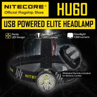 NITECORE สปอตไลท์สำหรับปั่นจักรยานไฟฉายคาดศีรษะ Led ซูมโฟกัสอิเล็กทรอนิกส์ HU60รีโมทไร้สาย1600ลูเมนสำหรับผจญภัยไฟฟลัดไลท์สำหรับอุตสาหกรรม