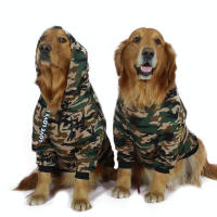 20212019 New Camouflage dog jacket Overall For big dog clothes Dog Sweatshirt pet clothes coat large dog clothes Hoodedcollarless