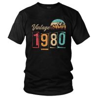 T-shirt เสื้อยืดแขนสั้น ผ้าฝ้าย 100% พิมพ์ลาย Made In 1980 41st Birthday 41Years Old สไตล์วินเทจ แฟชั่นสําหรับผู้ชายS-5  GVY2