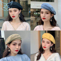 【Free Shipping】ฤดูใบไม้ร่วงฤดูหนาว Beret Lady สไตล์ญี่ปุ่นแปดเหลี่ยมหมวกนักเรียน Retro Art จิตรกรหมวกสำหรับผู้หญิง