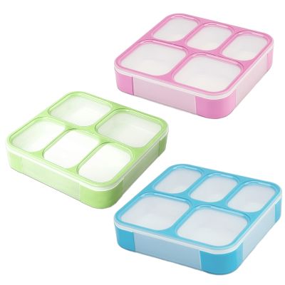 Portable Lunch Box Microwave Food Storage Container Student With Compartment Leakproof Sealed Lunch Box 5 Plastic