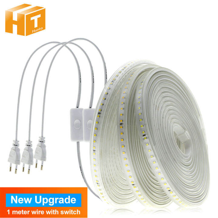 led-strip-220vกันน้ำ2835ความปลอดภัยสูงความสว่างสูง120leds-mไฟledกลางแจ้งled-strip-lightสำหรับdiyคริสต์มาสวันหยุดไฟตกแต่งสำหรับบันไดบ้านทางเดินห้องครัวห้องนั่งเล่นในร่ม