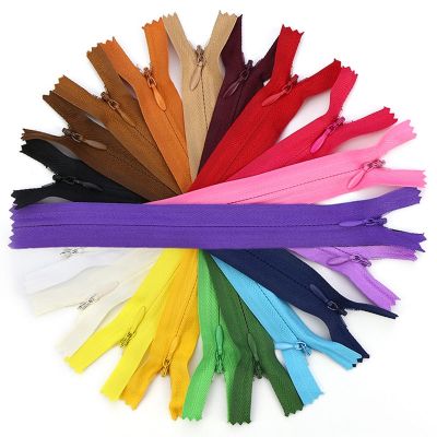 10 Pcs 7-27 Inch(18-70CM) 3 Invisible Fabric Zipper Nylon Coil Zipper Single End Tailor For Handcraft Sewing Cloth Accessories