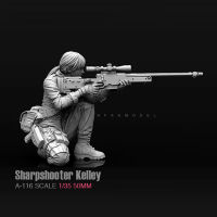 135 (50มม.) ชุดเรซินนักแม่นปืน Kelley ทหาร Sniper หญิงเรซิ่นประกอบตัวเอง A-116