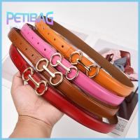 PETIBAG หนังวัวแท้ เข็มขัดรัดเอว บางและบาง สกินนี่ สายคาดเอว อินส์ หัวเข็มขัดโลหะผสมสังกะสี ผู้หญิงผู้หญิงผู้หญิง