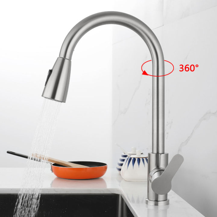 brushed-nickel-kitchen-faucet-single-hole-mixer-tap-pull-out-spout-kitchen-sink-2-function-stream-sprayer-head-chromeblack-taps