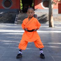 Popular Orange Shaolin Uniform Kung Fu School Training Tai Chi Wing Chun Martial Arts Karate Suit Costumes