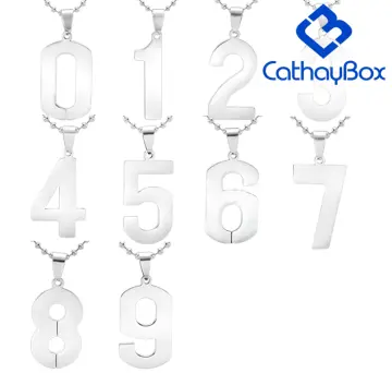 Baseball Number Necklace for Boy 0-9 Number Necklace Stainless