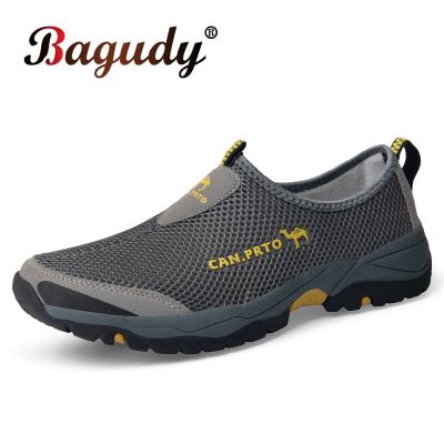 Fashion Summer Shoes Men Casual Shoes Air Mesh outdoor Breathable Slip-on Man Flats Sneakers Comfortable Water Loafers Size 45