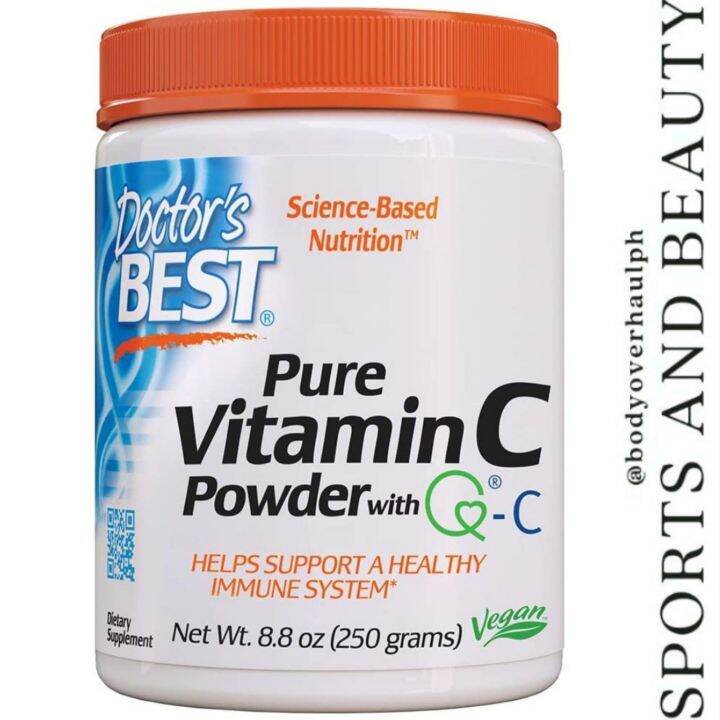Body OverHaul PH Doctor's Best Vitamin C Powder with QualiC, Healthy Immune System, Brain