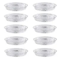 Plant Saucers, 10 Pack of 30cm (12 Inch), Transparent Flower Pot Drip Trays for Indoor &amp; Outdoor Plants Garden Clear