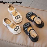 guangshop สไตล์กุทัณฑ์อินเทรนด์สาวส่องแสงหนังรองเท้าแบน Velcro เด็กรองเท้านุ่มแต่เพียงผู้เดียวลื่น3-16ปี T22N08CC-47