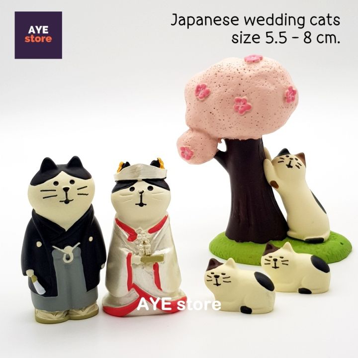 โมเดลแมวญี่ปุ่นแต่งงาน ฟิกเกอร์แมว โมเดลแมวจิ๋ว ของเล่น ของสะสม Cat Model |  Lazada.Co.Th