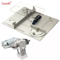 Aluminium Mini Table Saw Clearance Insert Plate Circular Saw Flip Board dengan Miter Gauge Guide Lifting Spindle Woodworking Tools