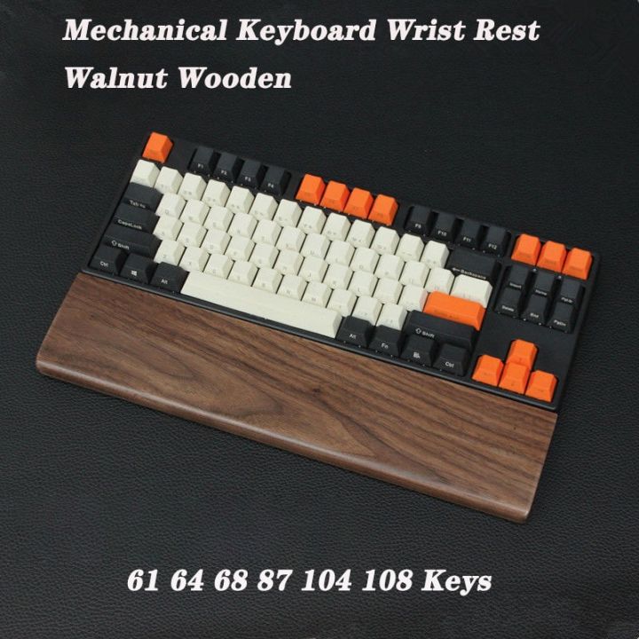 Walnut Wood Mechanical Keyboard Wooden Wrist Rest Gaming 61 68 87 104