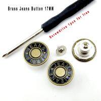 【cw】 30PCS  Screw Bronze Tone Brass  Button 17MM For Clothing Pants Jeans   Fits Waist Adjust No Nail Jean Button Screwdriver MJB 418