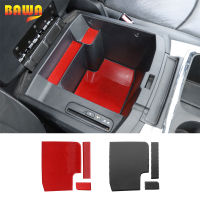 BAWA คาร์บอนไฟเบอร์นุ่มรถ Armrest กล่อง Lower Groove Mats Non-Slip Pad Trim สติกเกอร์สำหรับ Dodge RAM 1500 2010-2015ภายใน Decorat