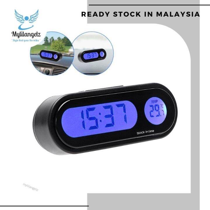 Automotive supplies AT003 Clock Time Dashboard Thermometer Kereta Lazada
