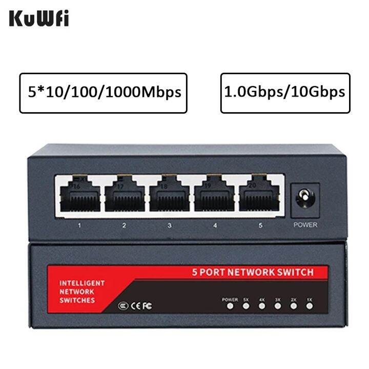 KuWFi 5 Port Gigabit Switch 10/100/1000Mbps Switch RJ45 LAN
