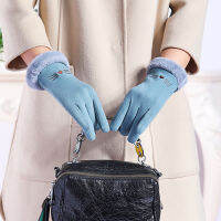 New Winter Gloves Women BIKE Outdoor Ride Bicycle Fashion Touch-Screen Cotton Warm Suede Fluffy Autumn Cute Emo Accessories