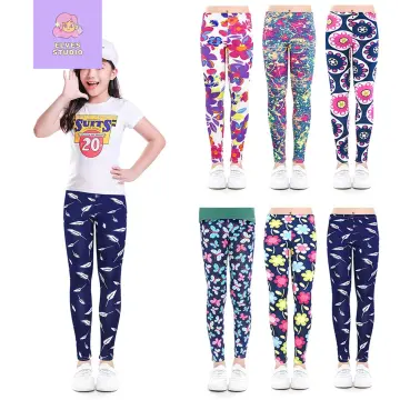 Girls Flower Leggings Kids Pencil Pant Teenagers Slim Trousers