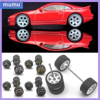 MUMU 1:64 ล้อรถยนต์ล้อ ของเล่นรถแข่ง ดีไอวาย โมเดลเพลาล้อ ของใหม่ Hotwheels ชิ้นส่วนดัดแปลงรถยนต์ โมเดลรถโมเดล