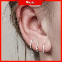 NIAOJIU เครื่องประดับแฟชั่น ทอง เงิน น้ำเงิน Helix Cartilage Tragus ต่างหูฮักกี้ฮูป Daith Conch Snug แหวนจมูก ต่างหูเพทาย CZ เจาะหู ต่างหู CZ หลากสี ลูกบาศก์เซอร์โคเนีย