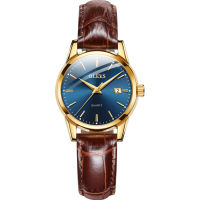 OLEVS Women Watches Breathable Fashion Leather Band Gold Case Quartz Casual Ladies Dress Wristwatch Gifts for Womens L6898