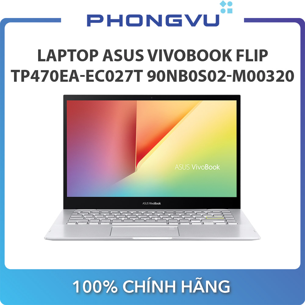 Laptop Asus Vivobook Flip TP470EA-EC027T 90NB0S02-M00320 (14 inch Full HD/Intel Core i3-1115G4/4GB/512GB SSD/Windows 10 Home 64-bit/1.5kg)
