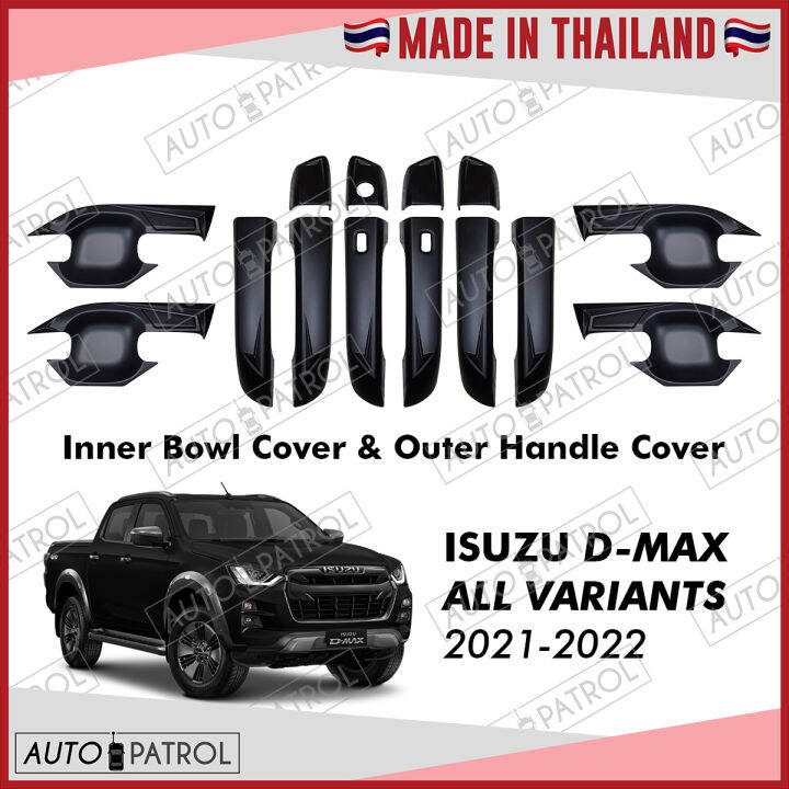 Couvercles Poignées De Porte Isuzu DMAX 2021 Noir Mat – ABS, Compatibles Gauche/Droite/AV
